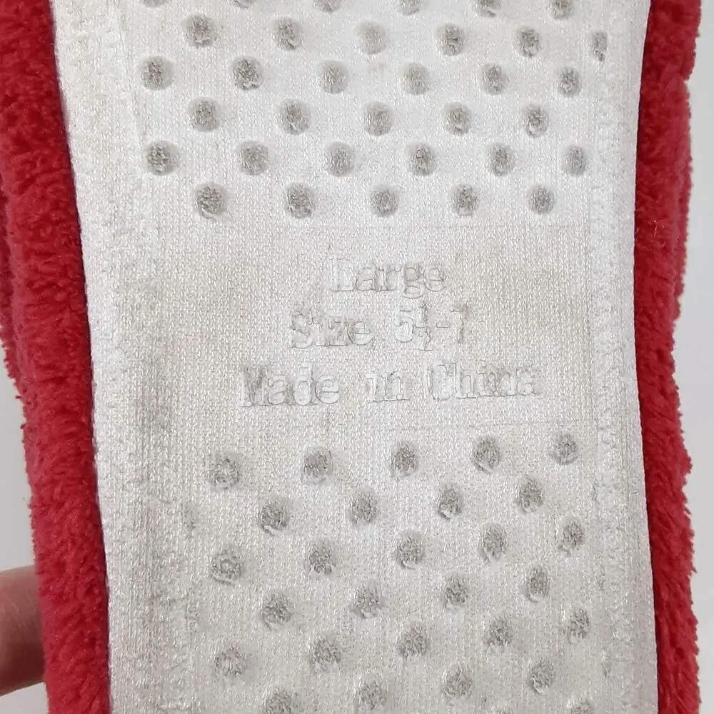 American Girl Coconut Puppy Dog Slippers Girls Large 6-7 Slip On Firm Outsoles